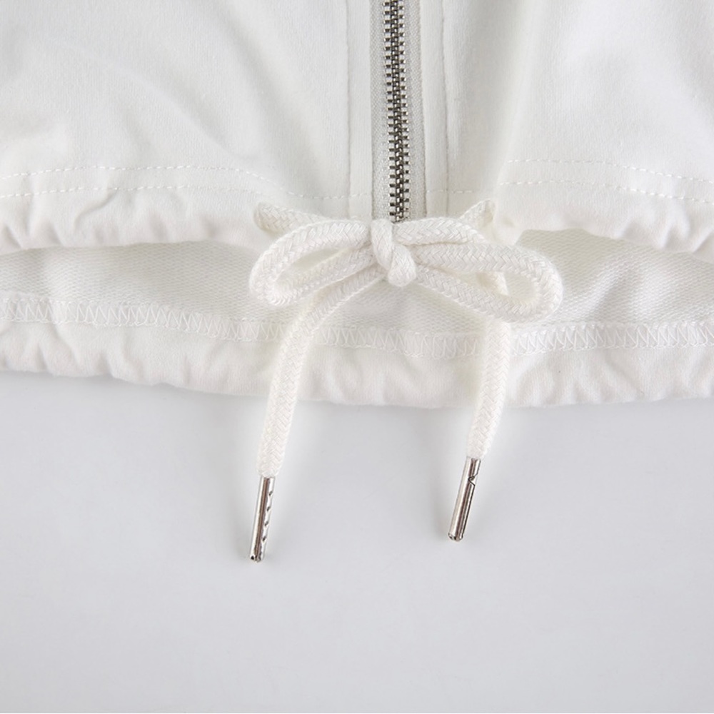 White Cropped Hoodie - Picture 5 of 7